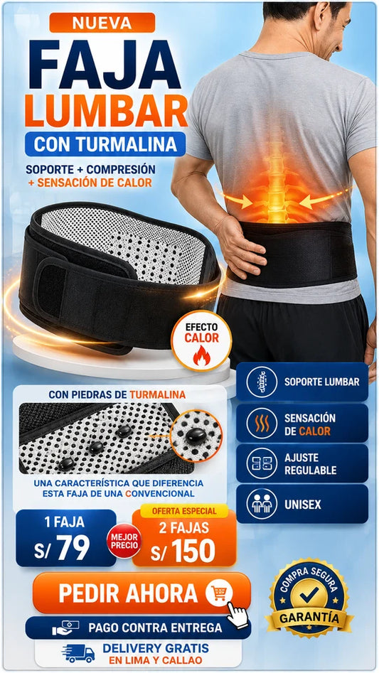 FAJA LUMBAR + TURMALINA | Olvídate del dolor lumbar y de la ciática