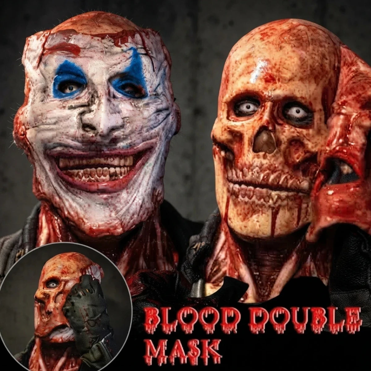 Máscara Magnética 2 en 1 - Payaso y Calavera